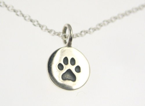 A Little Puppy Paw Necklace in Silver