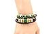 November's Chopin (TM) Vintage Beads and Metal Ring Multistrand Leather Resizable Braided Wrap Bracelet