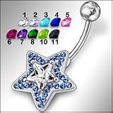 Fancy Jeweled Non-Moving Belly Ring Body Jewelry