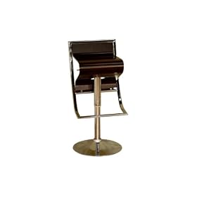 Baxton Studio Tommaso Brown Curved Adjustable Bar Stool by Baxton Studio