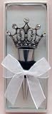 Pewter and Rhinestone Crown Wine Bottle Stopper
