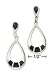 Sterling Silver Teardrop Post Dangle Earrings Onyx Inlay