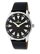 Le Chateau #2670M-1 Men's Black Tone Black Elegant Slim Leather Strap Watch