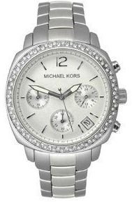 Michael Kors Crystal Bezel Chronograph Silver Dial Women's Watch #MK5178