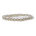 SAVE $15.05 - Genuine Button Pearl Stretchable Bracelet with Silver beads $14.95