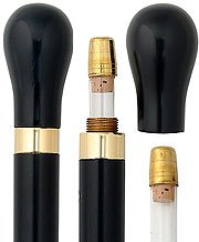 Royal Canes Brandy Flask Smuggler Knob Walking Stick With Black Beechwood Shaft