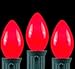 Novelty Lights 25 Pack C7 Outdoor String Light Ceramic Christmas Replacement Bulbs, Red, C7/E12 Candelabra Base, 5 Watt