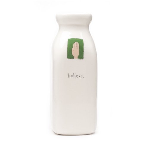 Believe Milk Bottle Vase