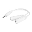 3.5 mm STEREO HEADSET SPLITTER / WHITE FOR APPLE IPOD NANO, TOUCH, IPHONE, IPHONE 3G, MICROSOFT ZUNE, CREATIVE ZEN