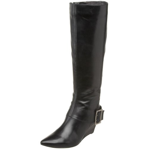 Nine West Women's Gabin Boot,Black Leather,7 M US