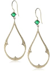 Mizuki 14k Earrings Wire Emerald 14k Charm Teardrop Xl .0.6Ct