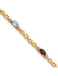 14k Gold Completed Fancy Genuine Diamond & Gemstone Rainbow Bracelet