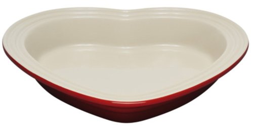 Le Creuset Cerise Stoneware Heart Baking Dish, 26 cm