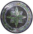 North Star Round Mosaic Plant Stand Table with Wrought Iron Base