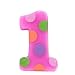Big 1 Dots Girl Pink Candle