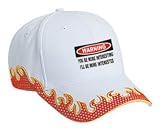 Warning: You be more interesting, I'll be more interested Adult White Hat with Red Flames FIRE