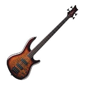 Dean Edge Quilt Top 4-String Bass, Trans Amberburst