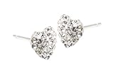 Authentic Sawirovski Crystal Heart Stud Earrings Sterling Silver 2 Carats Total Weight Special Limited Time Offer Super Sale Pri .... 
