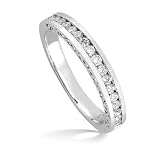 18k White Gold Diamond Wedding Band.