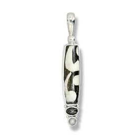 Sterling Silver, Mud Bead, Black Star and Moonstone Pendant by Sajen by Moonstone Birthstones