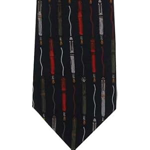 Fountain Pens ties in silk blue by Vicky Davis