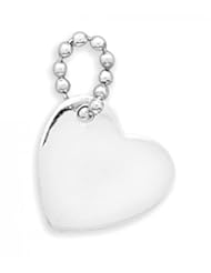 MMA Silver - Polished 15mm Heart Pendant with Bead Chain