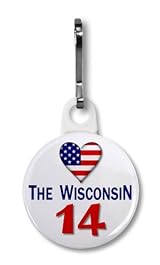 SUPPORT the WISCONSIN 14 Politics 1 White Zipper Pull Charm