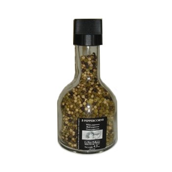 3 Peppercorns in Mill Grinder - white, black, green - 4.9 oz 140 gr by Le Pere Pelletier,... by Apilcina
