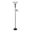Iron Cage Torchiere Floor Lamp with Reading Arm