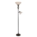 Iron Cage Torchiere Floor Lamp with Reading Arm