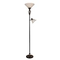 Iron Cage Torchiere Floor Lamp with Reading Arm