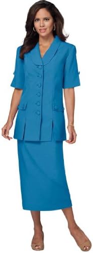 The Best Dressed Women's Short-Sleeve 10-Button Skirt Suit
