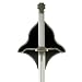 White Templar Sword with Medieval Display Plaque