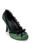 Green Satin Pleated Pump - 7
