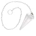 Natural Faceted Clear Quartz Crystal Pendant Pendulum With Chain Image