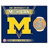 MICHIGAN WOLVERINES 2009 NCAA Daily Desk 6.5" x 5.25" MUSICAL BOX CALENDAR (Plays Fight Song)