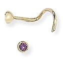 9ct Amethyst Nose Stud