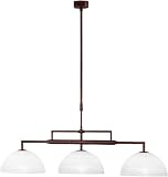 Honsel Leuchten 60703 Pendelleuchte rostfarbig antik Glas wei&szlig; gewischt