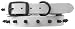 Platinum Pets Genuine WLC15INBLKSPK Pearl White Leather Dog Collar with Spikes, Midnight Black