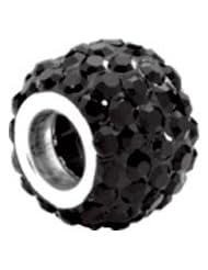 Kera Roundel Bead with Pave Jet Crystals