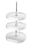 22" D-Shaped Lazy Susan 3 Shelf Set w/38" to 46" Shaft Almond