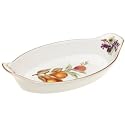 Royal Worcester Evesham Gold Porcelain 14 x 7-3/4-Inch Oval Handled Dish