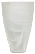 Art Glass White Vase with Square Base 10.5"H x 7"D