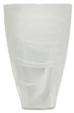 Art Glass White Vase with Square Base 10.5"H x 7"D