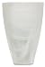 Art Glass White Vase with Square Base 10.5"H x 7"D