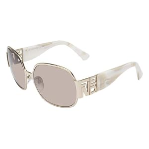 Fendi Sunglasses AUTHENTIC Unisex Gold With Beige Horn Temple Brown Gradient Lens FS 5005 718