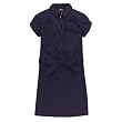 Girls' Uniform Stretch Canvas Dress - Navy
