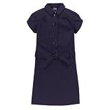 Girls' Uniform Stretch Canvas Dress - Navy
