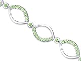 Guaranteed to Bring You Compliments 4.00 carats total weight Round Cut Peridot Gemstone Bracelet in Sterling Silver