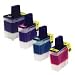 4 Pack Brother LC41 (LC-41) Compatible Inkjet/Ink Cartridges Combo (One each: LC41BK, LC41C, LC41M, LC41Y)